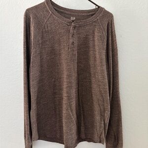 GAP Heather Long Sleeve Henley